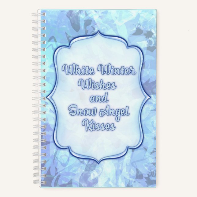 Snow Angel Kisses - Whimsical Winter Greeting Card Notizbuch (Vorderseite)