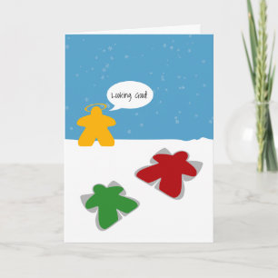 Snow Angel Meeples Sprachkarte Karte