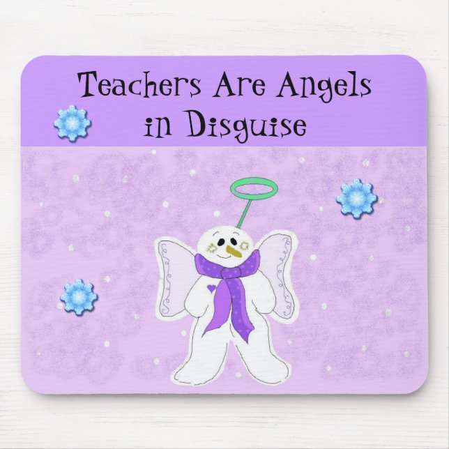 Snow Angel mit Lehrerbotschaft Mousepad (Vorne)