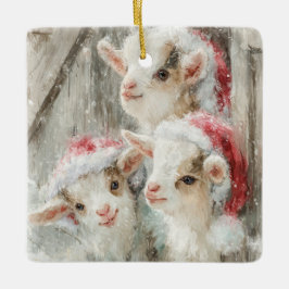 Snow Babies Christmas Goats 8 - YOUR PHOTO Keramikornament