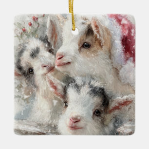 Snow Babies Christmas Ziegen 6 - DEIN FOTO Keramikornament