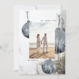 Snow Bauble Watercolor Weihnachtskarte Feiertagskarte