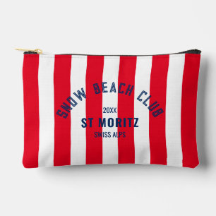 Snow Beach Club Red Cabana Strip Winter Zubehörtasche