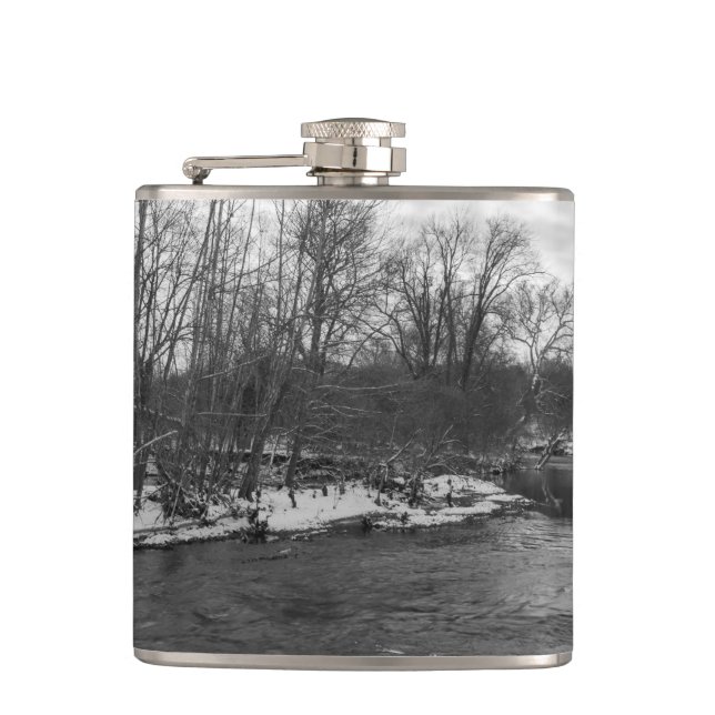 Snow Beauty James River Grayscale Flachmann (Vorderseite)