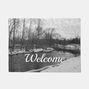 Snow Beauty James River Grayscale Welcome Doormat Fußmatte