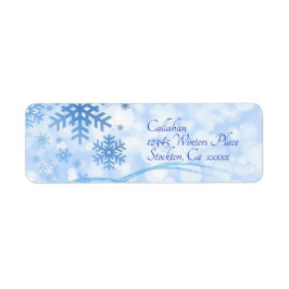 Snow Blue Address Label