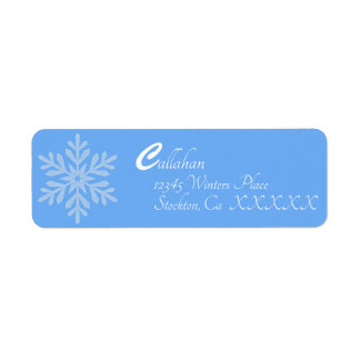 Snow Blue Address Labels