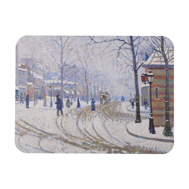 Snow, Boulevard de Clichy, Paris, 1886 Magnet (Horizontal)