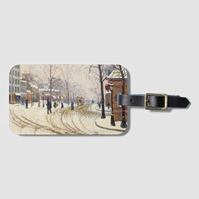 Snow, Boulevard de Clichy, Paris, Paul Signac Gepäckanhänger (Vorderseite (Horizontal))