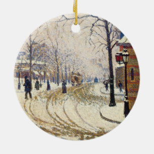 Snow, Boulevard de Clichy, Paris, Paul Signac Keramik Ornament