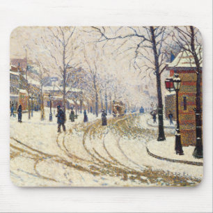 Snow, Boulevard de Clichy, Paris, Paul Signac Mousepad