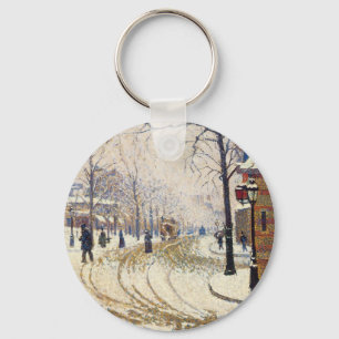 Snow, Boulevard de Clichy, Paris, Paul Signac Schlüsselanhänger