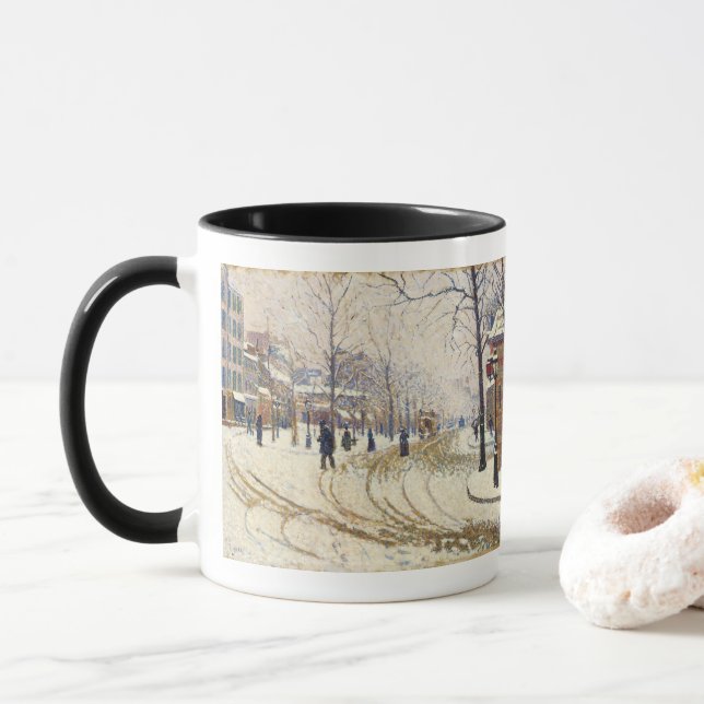 Snow, Boulevard de Clichy, Paris, Paul Signac Tasse (Mit Donut)