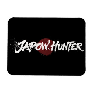 Snow Brush Art - Japow Jäger - Schwarz Magnet