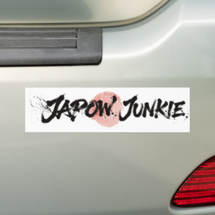 Snow Brush Art - Japow Junkie Autoaufkleber