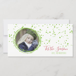 Snow Bubbles Holiday Wreath Foto Card Feiertagskarte