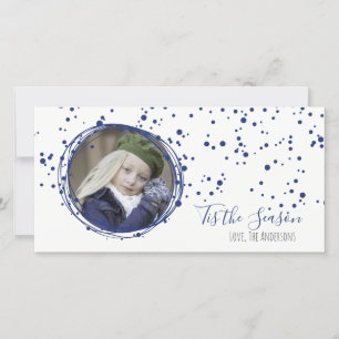 Snow Bubbles Holiday Wreath Foto Card Feiertagskarte