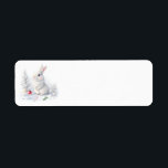 Snow Bunny Christmas Address Labels<br><div class="desc">Weihnachtsadressen auf der Schneedecke</div>