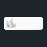 Snow Bunny Christmas Address Labels<br><div class="desc">Weihnachtsadressen auf der Schneedecke</div>