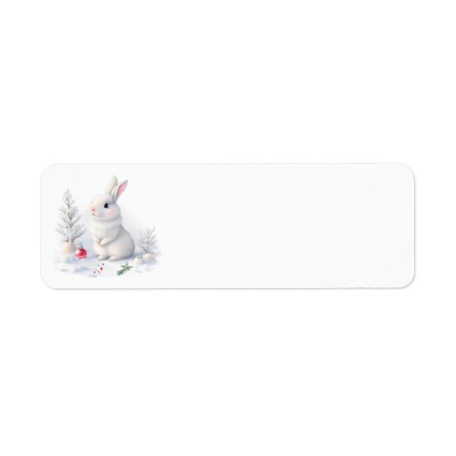 Snow Bunny Christmas Address Labels (Vorne)