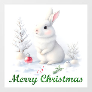 Snow Bunny Merry Weihnachtsfenster Klammern Fensteraufkleber