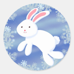 Snow Bunny Runder Aufkleber