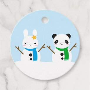 Snow Bunny & Snow Panda Geschenkanhänger