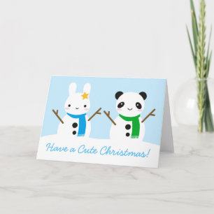 Snow Bunny & Snow Panda Niedliche Weihnachten