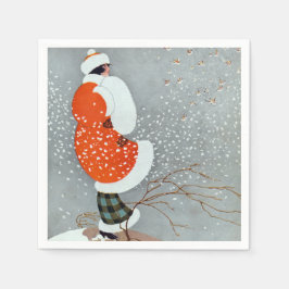 Snow Buntings - Will Hammell  Serviette