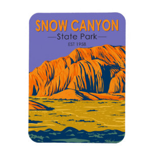 Snow Canyon State Park Utah Vintage auf Deutsch Magnet