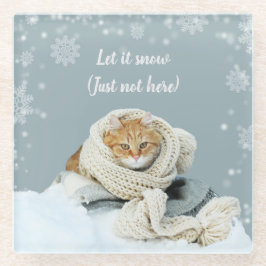 Snow Cat Glass Untersetzer