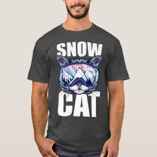 Snow Cat Snowboarden Wintersport Schnee T-Shirt