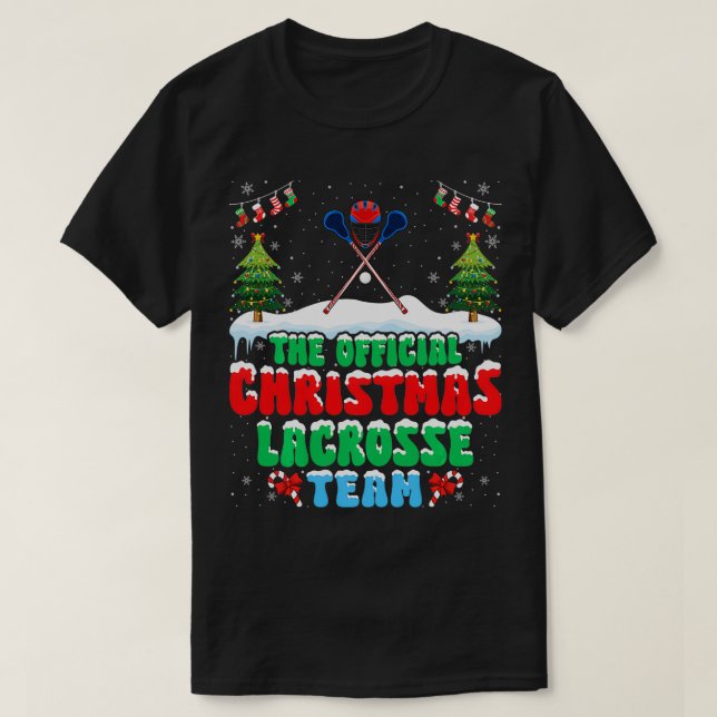 Snow Christmas Lacrosse Team Funny Lacrosse Player T-Shirt (Design vorne)
