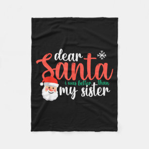 Snow Claus Weihnachten Lieber Santa Ich War Besser Fleecedecke