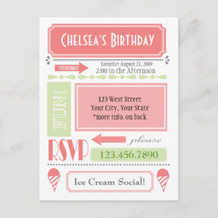Snow-Cone-Einladung Einladungspostkarte