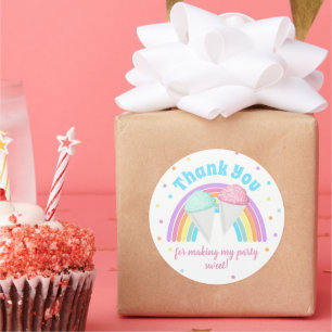 Snow Cone Stick Favor Tag Snow Cone Gefallen Runder Aufkleber