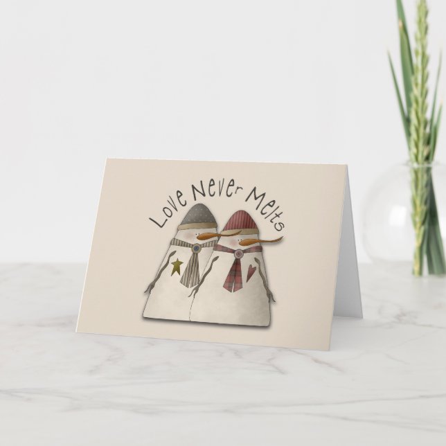 Snow Couple Feiertagskarte (Vorderseite)