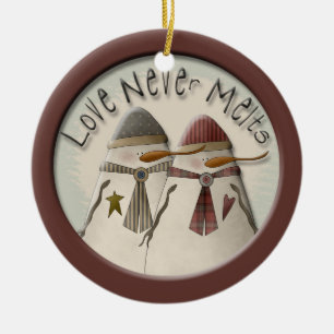 Snow Couple Keramikornament