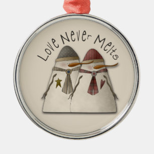 Snow Couple Ornament Aus Metall
