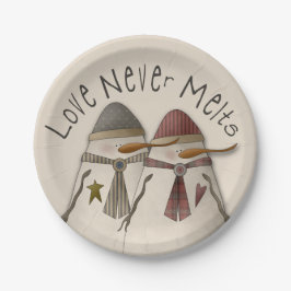 Snow Couple Pappteller