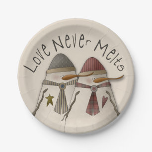 Snow Couple Pappteller