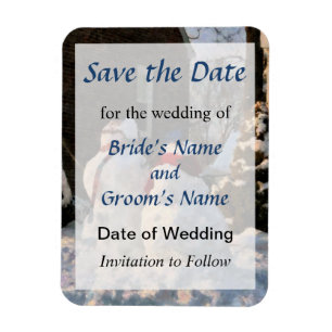 Snow Couple Save the Date Magnet