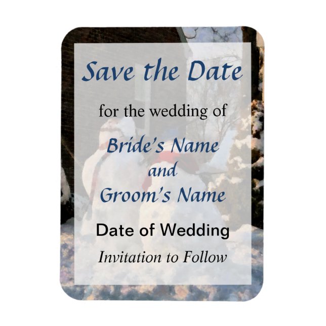 Snow Couple Save the Date Magnet (Vertikal)