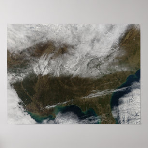 Snow cover stretching from northeastern Texas Poster