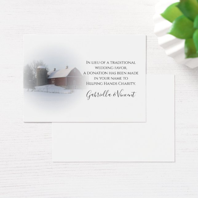 Snow Covered Barn Winter Hochzeit Wohltätigkeit Ge (Schreibtisch)