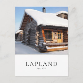 Snow-covered log cabin Lapland, Finland Postkarte