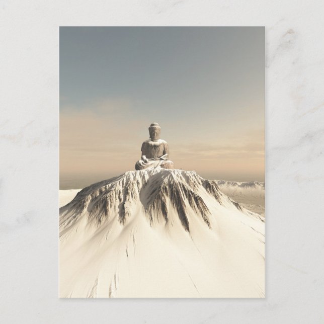 Snow Covered Mountain Buddha Postkarte (Vorderseite)
