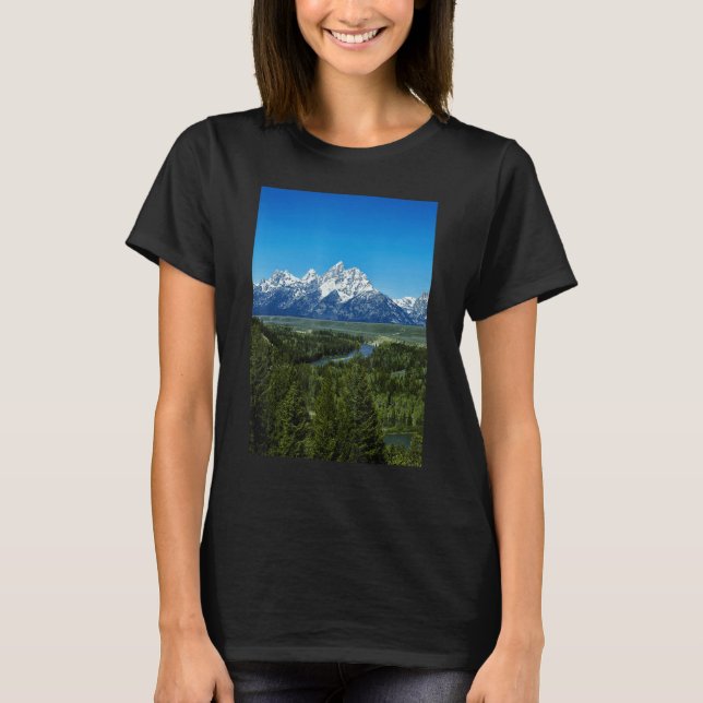 Snow-covered mountains Grand Teton National Park W T-Shirt (Vorderseite)