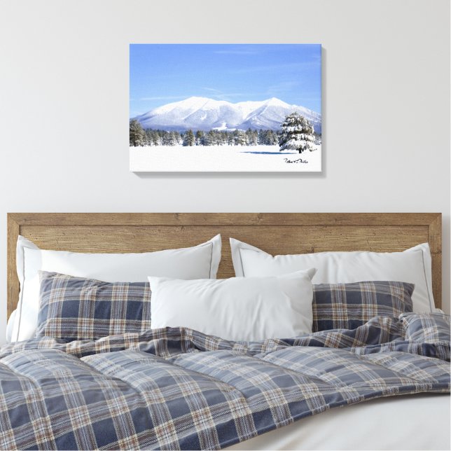 Snow Covered Prairie und San Francisco Peaks Leinwanddruck (Insitu (Schlafzimmer))