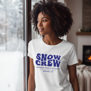 Snow Crew Winter Familienurlaubstrip Blau T-Shirt